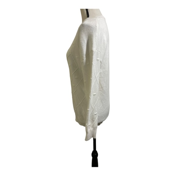 Sweater Viscose crewneck pom pom chevron pattern super soft. Fits medium… - Picture 6 of 10